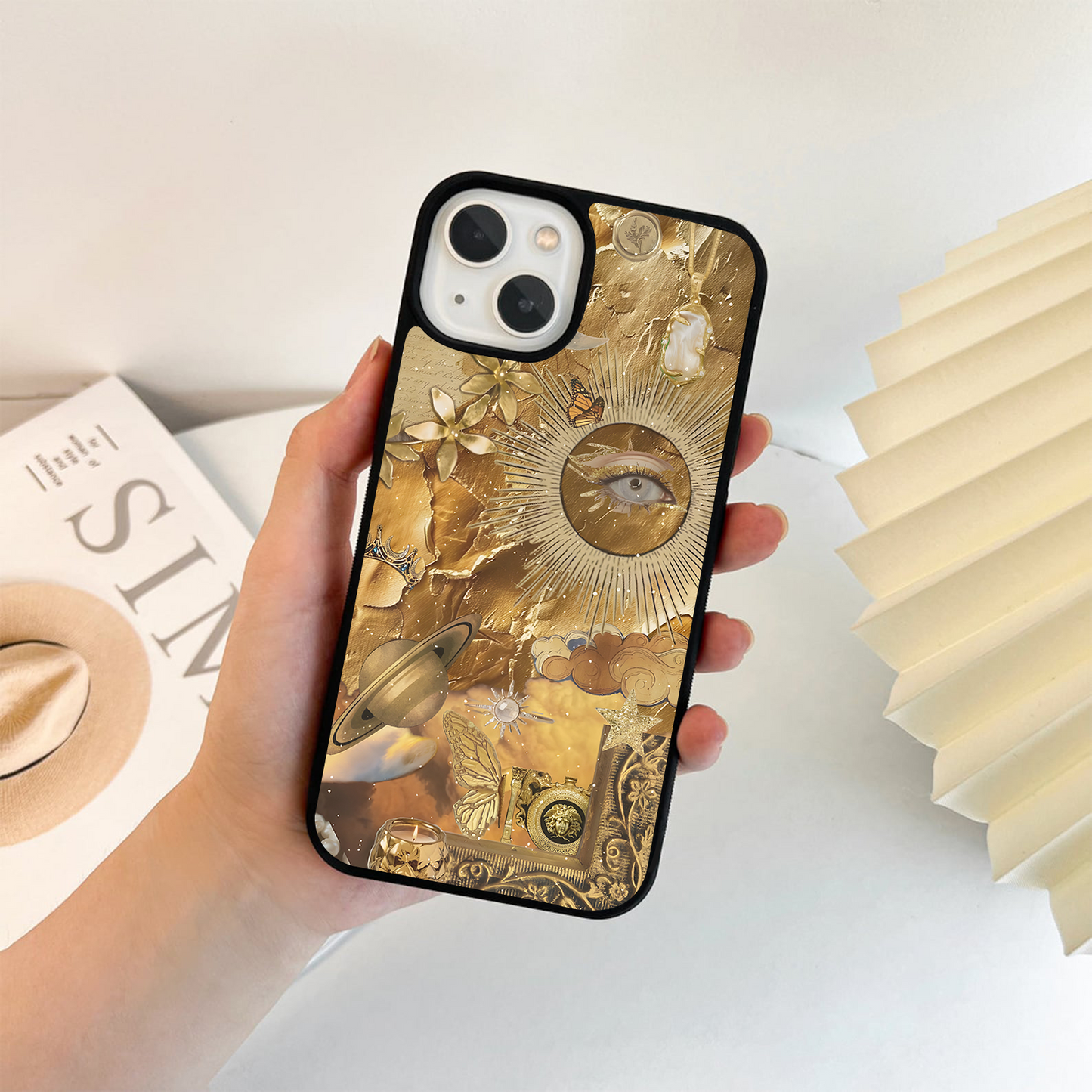 Golden Cosmic Aura Glass Case