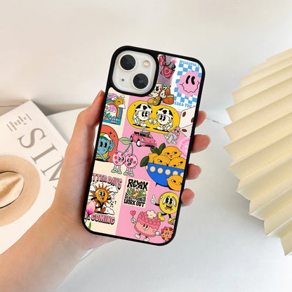 Assorted Stickers Glass Case