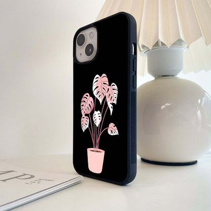 Pink Blush Monstera Glass Case