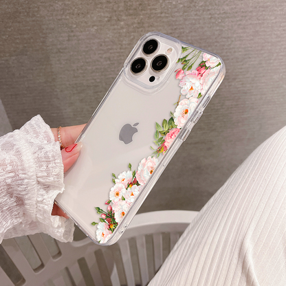 Elegant Rose Edge Clear Silicon Cover