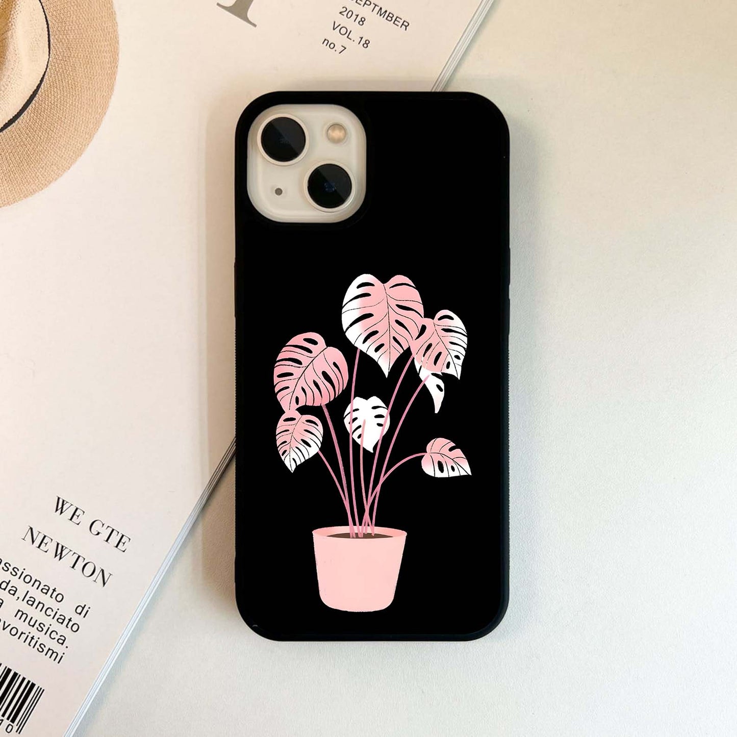 Pink Blush Monstera Glass Case