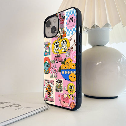 Assorted Stickers Glass Case