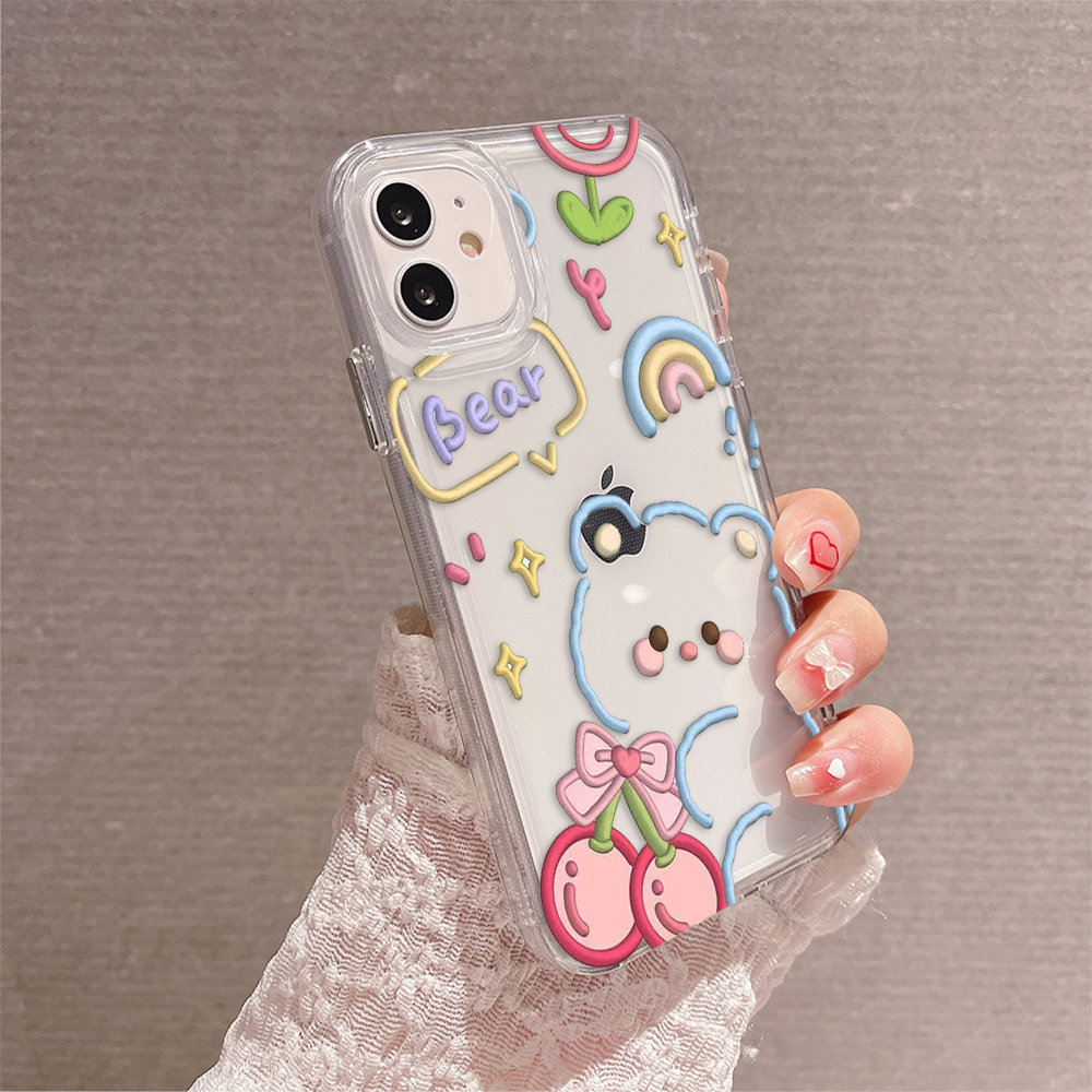 Cute Asthetic Bear Clear Silicon Case Cover