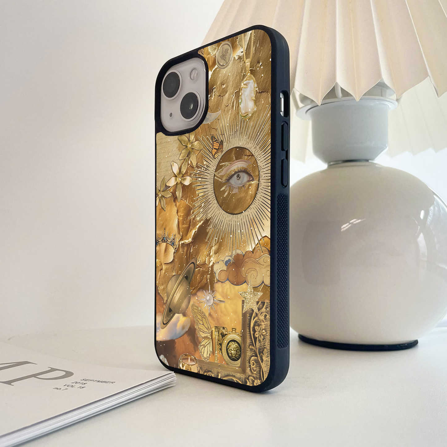 Golden Cosmic Aura Glass Case