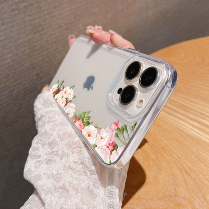 Elegant Rose Edge Clear Silicon Cover