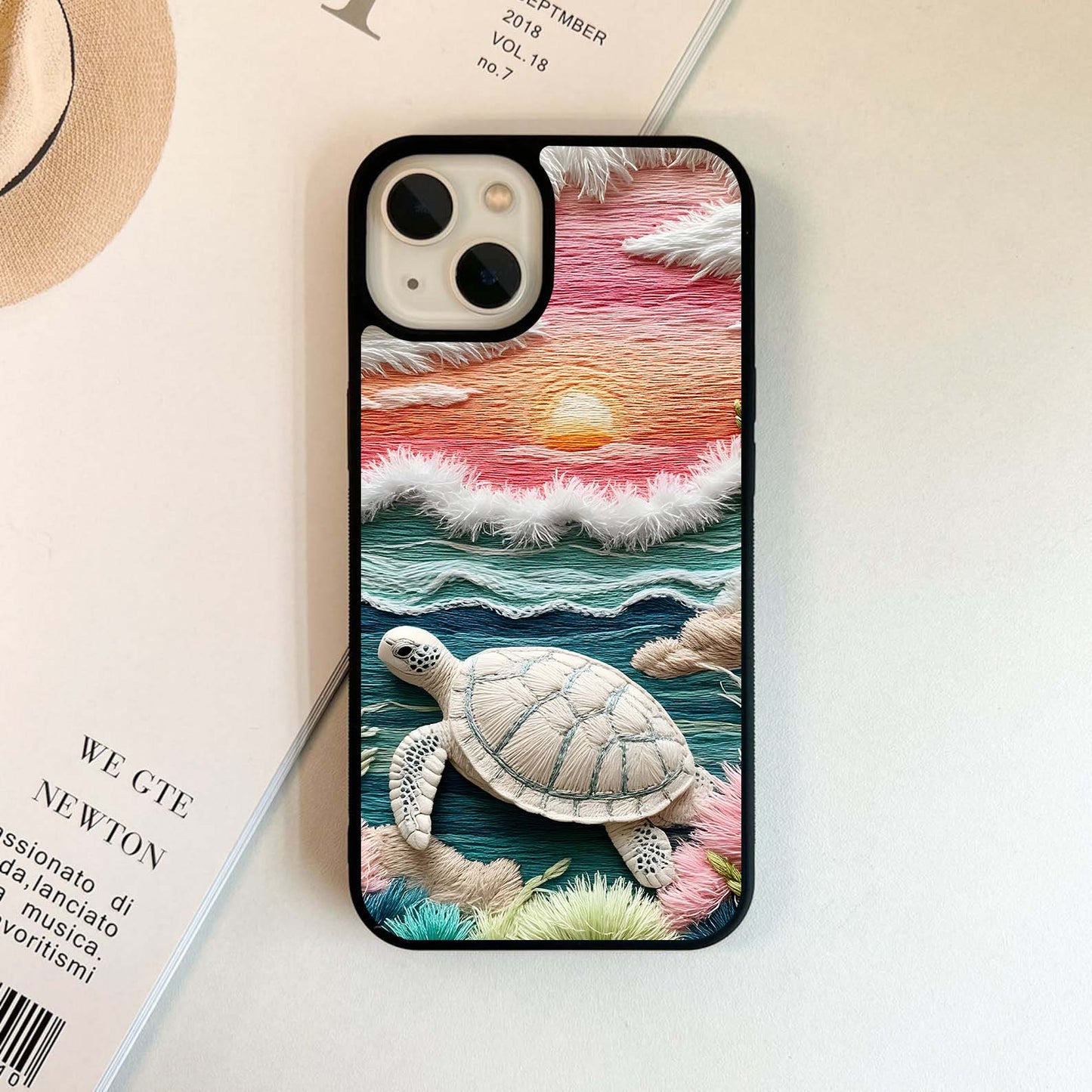 Sunset Turtle Voyage Glass Case