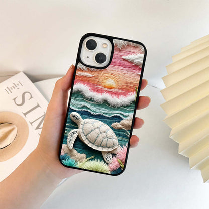 Sunset Turtle Voyage Glass Case