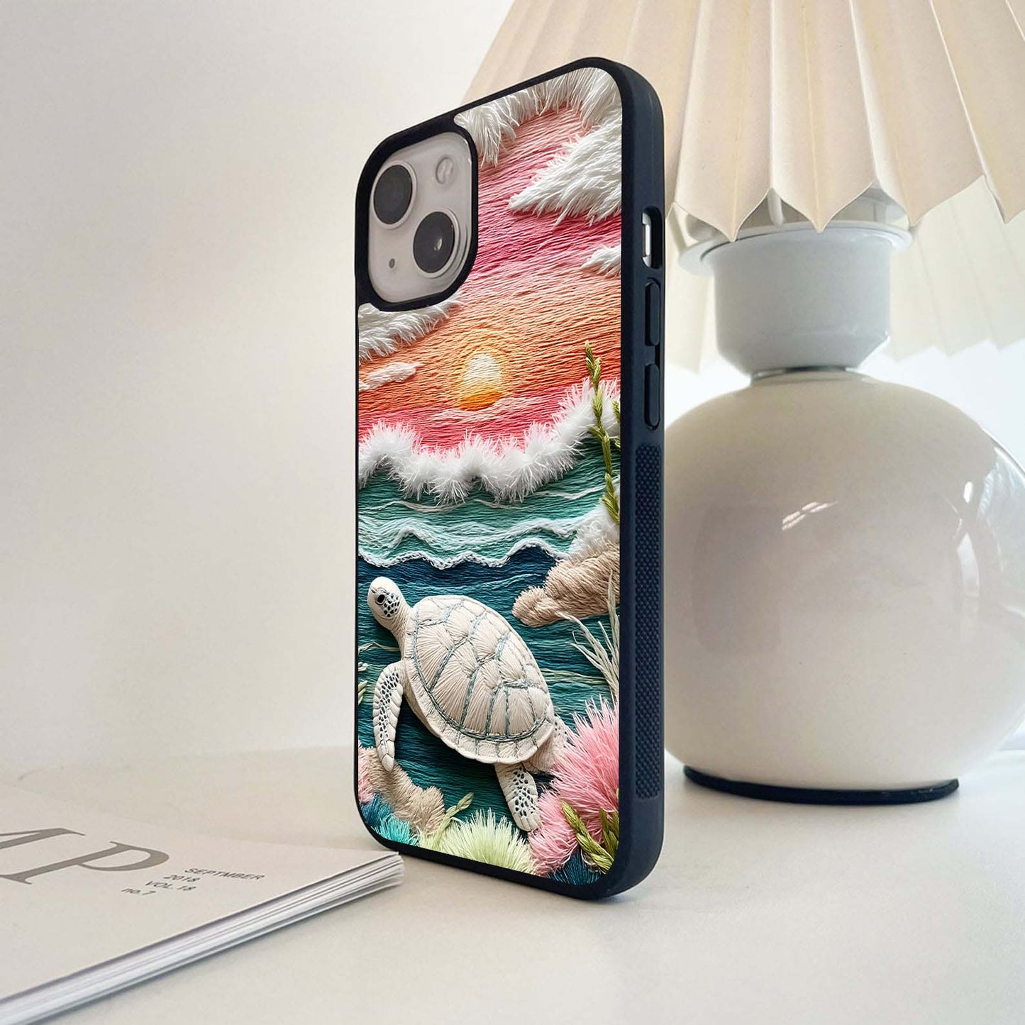 Sunset Turtle Voyage Glass Case