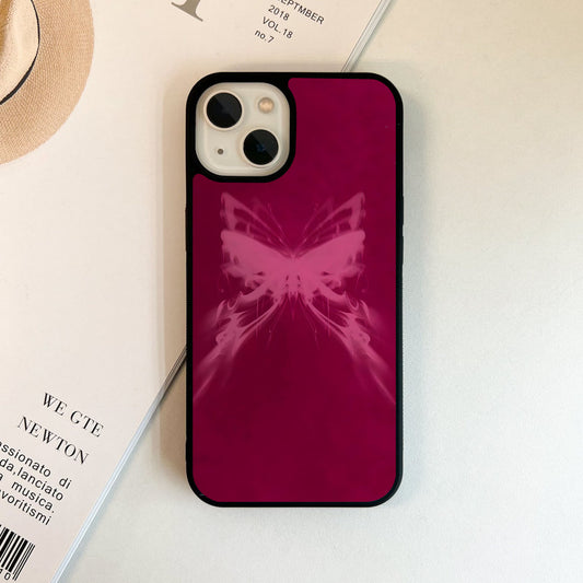 Pink Flame Wings Glass Case