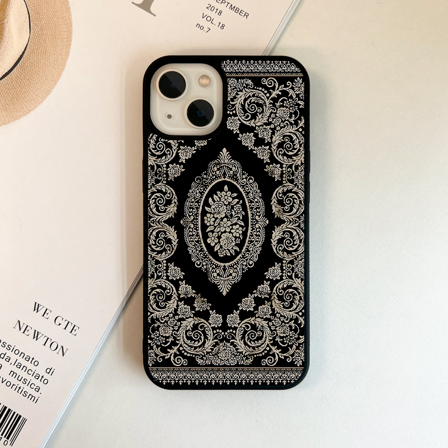 Noir Bloom Elegance Glass Case