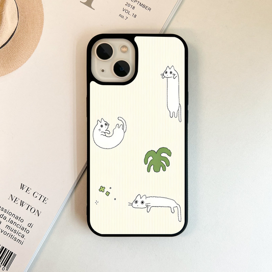 Stretchy Cat Garden Glass Case