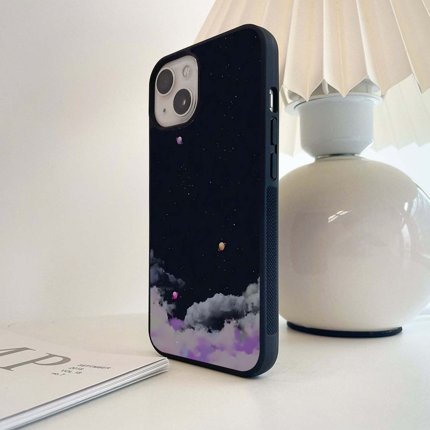 Planets in Night Sky Glass Case