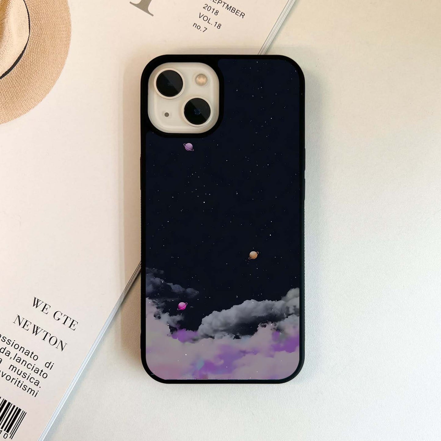 Planets in Night Sky Glass Case