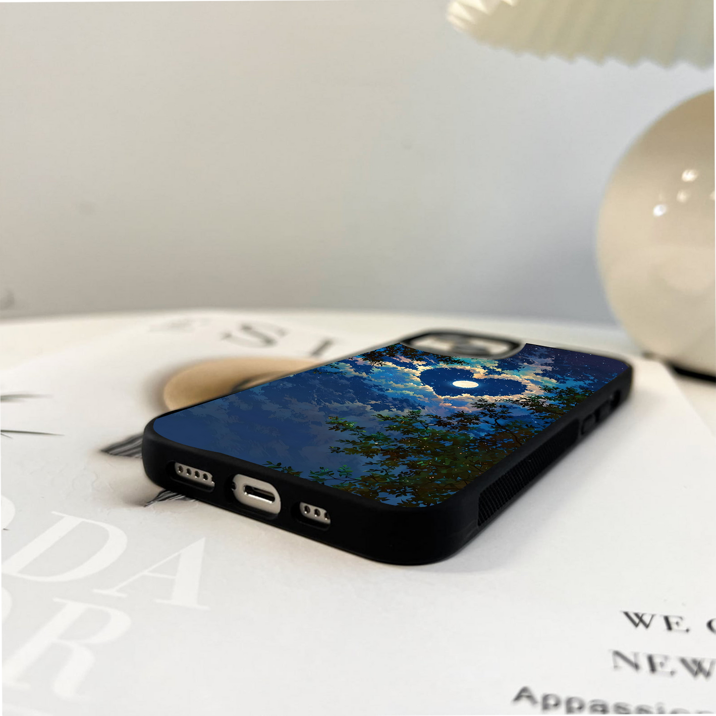 Moonlit Heart Skies Glass Case