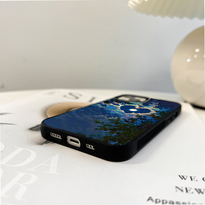 Moonlit Heart Skies Glass Case