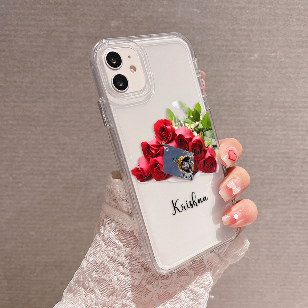 Divine Rose Blessing Custom Photo Cute Clear Silicon Case Cover