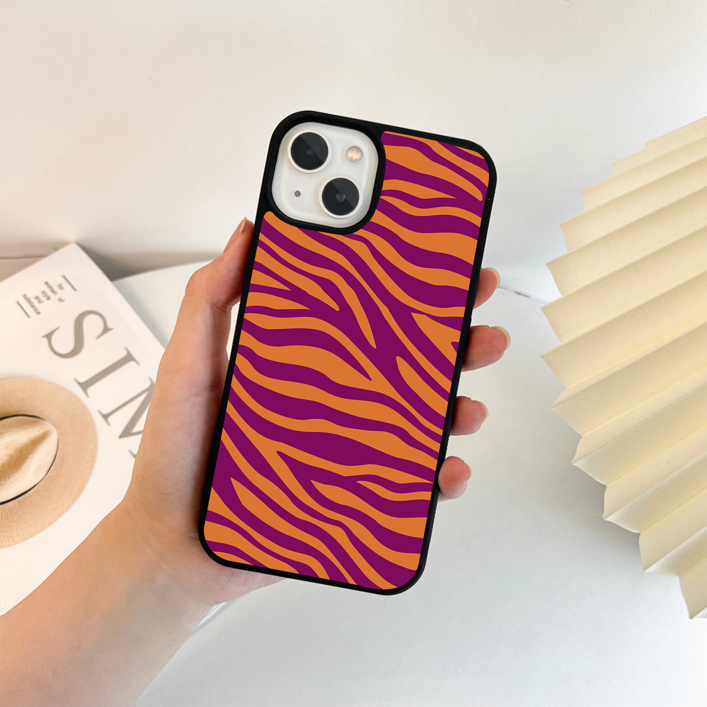 Colorful Zebra Pattern Glass Case