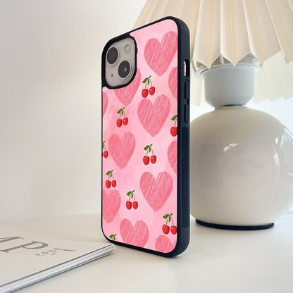 Sweet Cherry Love Glass Case