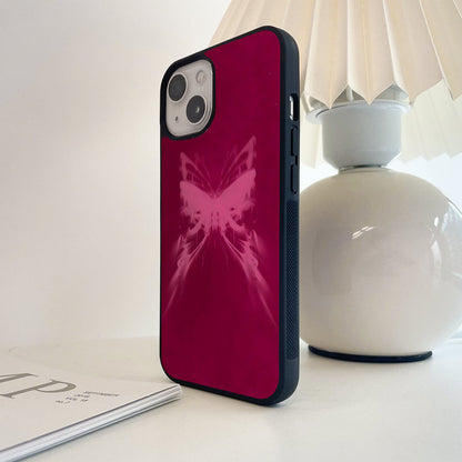 Pink Flame Wings Glass Case