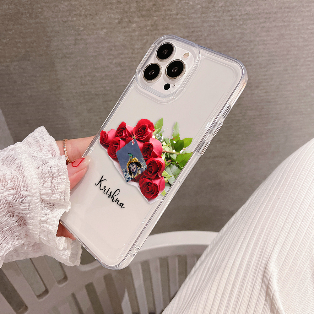 Divine Rose Blessing Custom Photo Cute Clear Silicon Case Cover