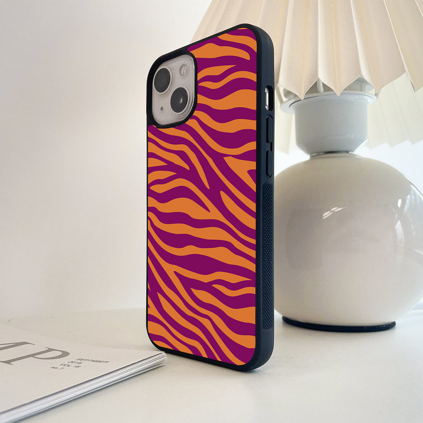 Colorful Zebra Pattern Glass Case