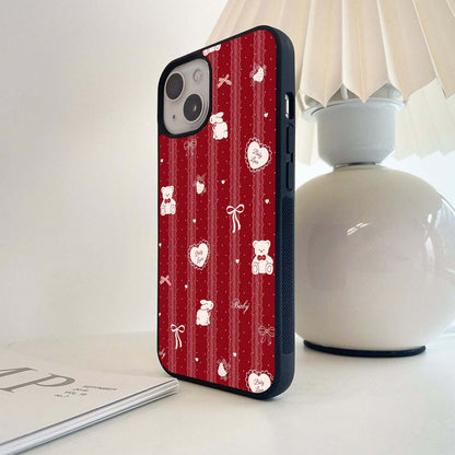 Sweet Bunny Love Glass Case