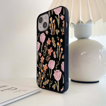 Playful Insects & Flowers Pattern  Glass Case