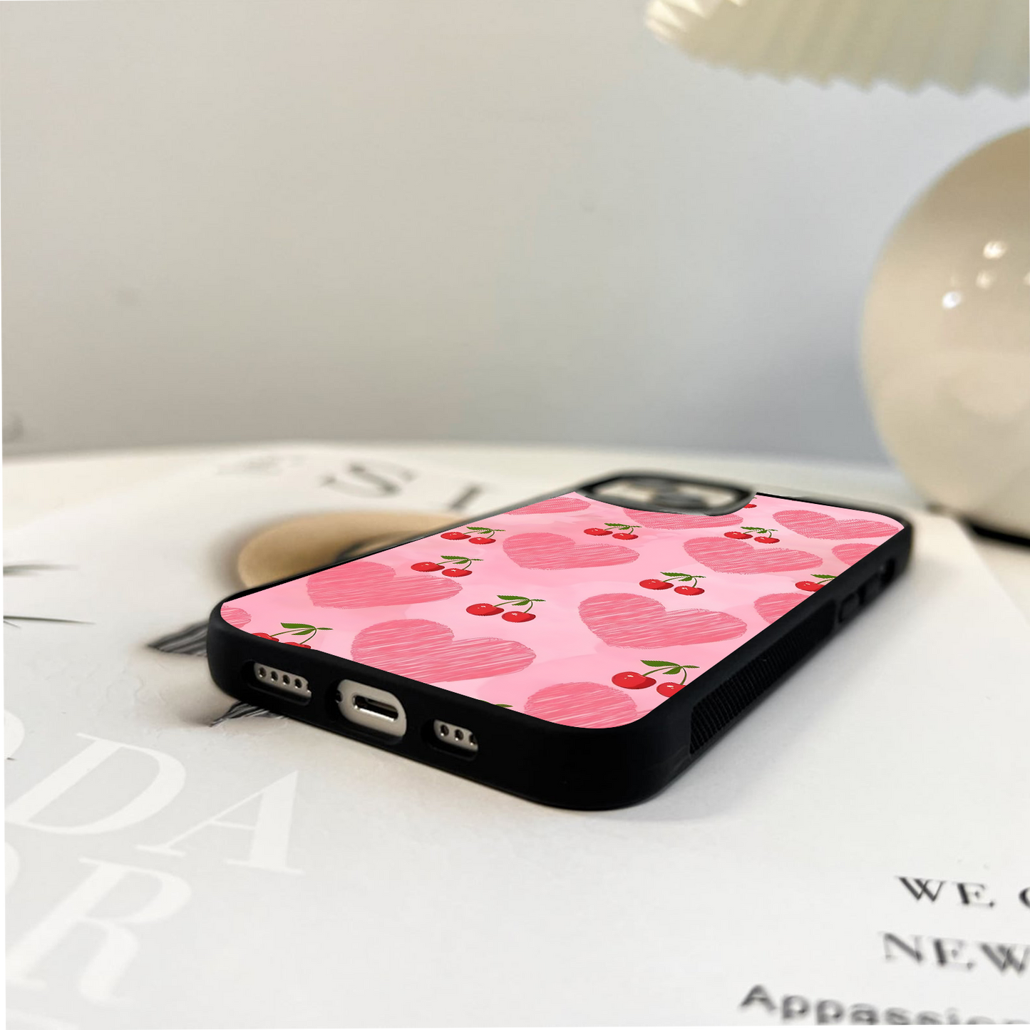 Sweet Cherry Love Glass Case