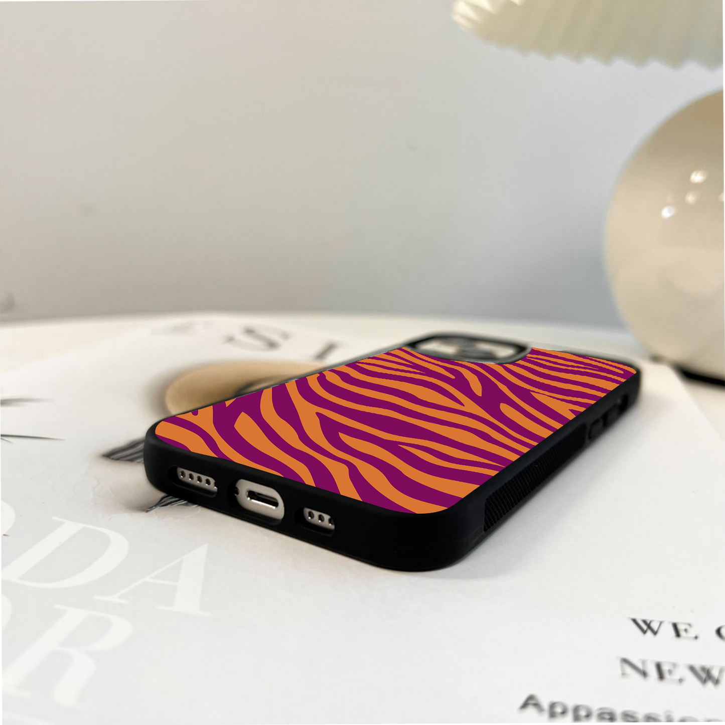 Colorful Zebra Pattern Glass Case