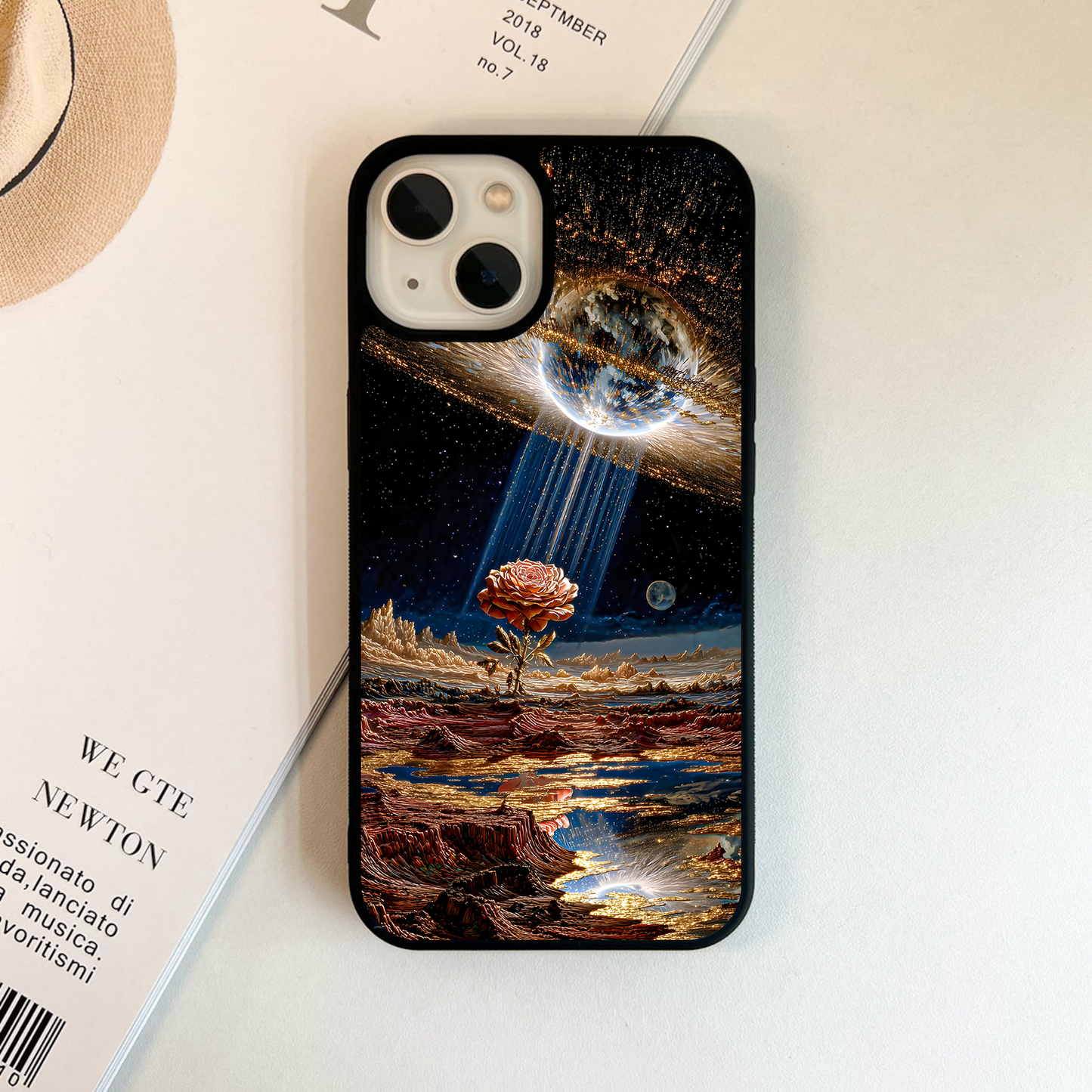 Galactic Rose Bloom Glass Case