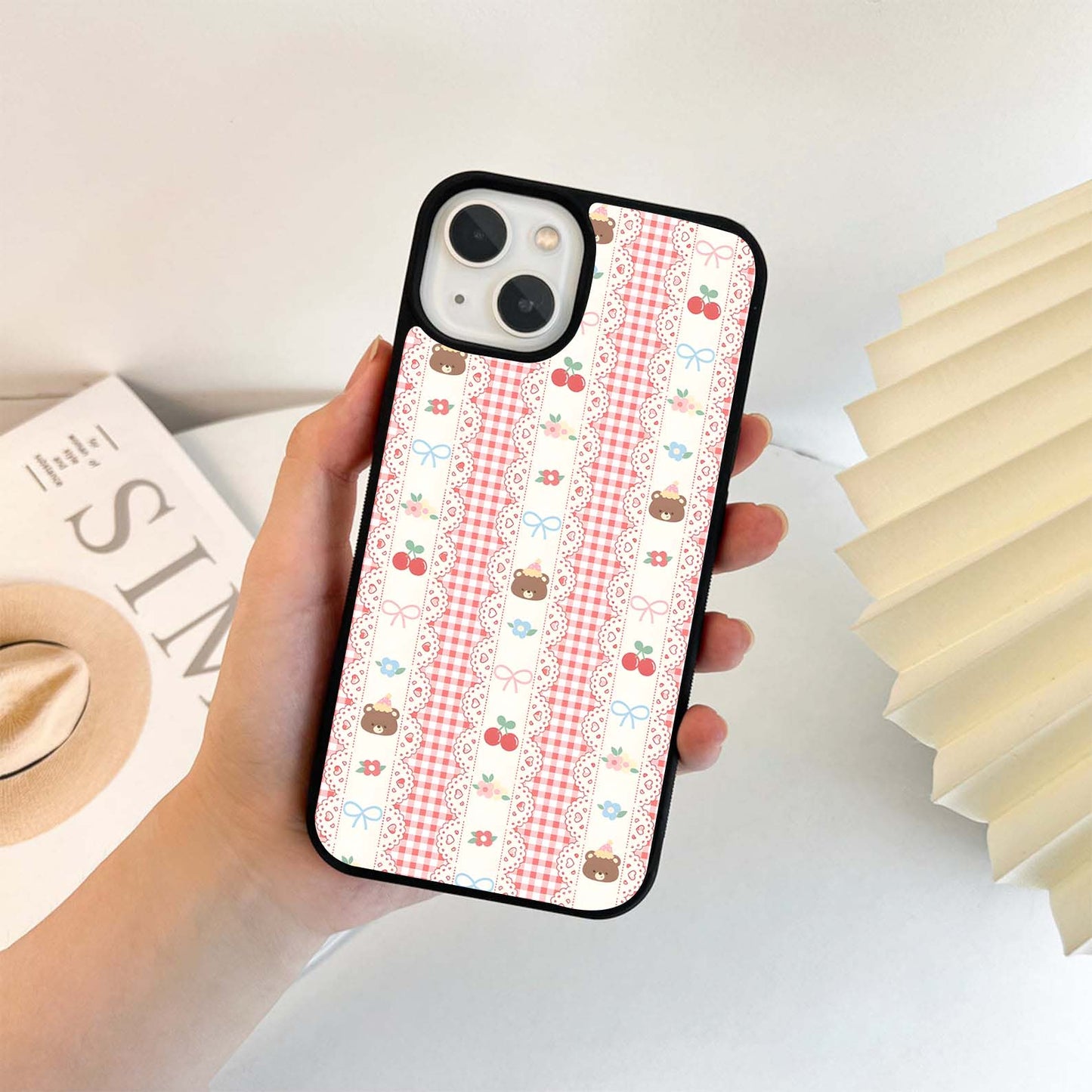 Sweet Gingham Charm Glass Case