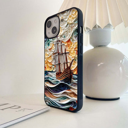 Paper Sea Voyage Glass Case