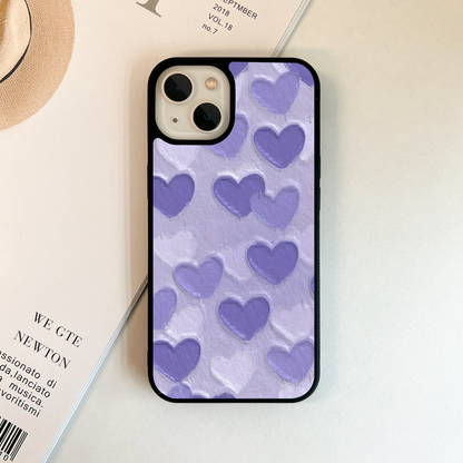 Lavender Paper Hearts Glass Case