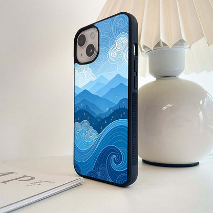 Blue Horizon Swirls Glass Case