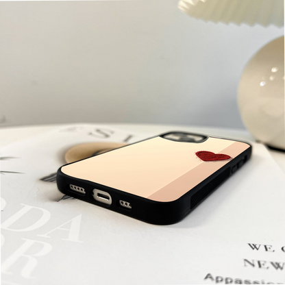 Red Velevet Heart Glass Case