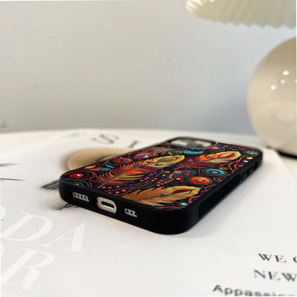 Boho Feathers Glass Case