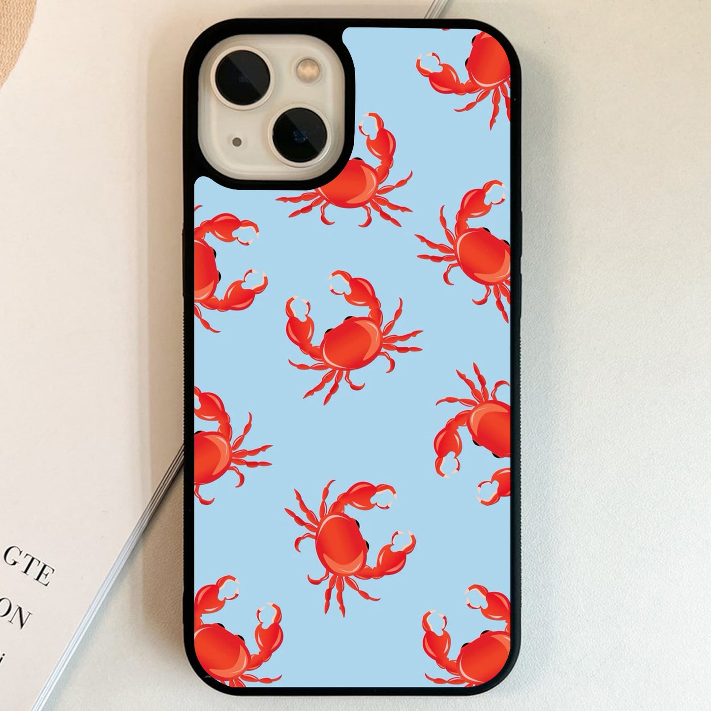 Cute Red Crab Glass Case