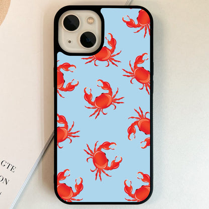 Cute Red Crab Glass Case