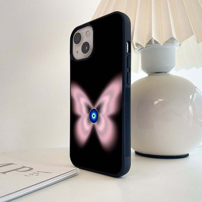 Butterfly Evil Eye Glow Glass Case