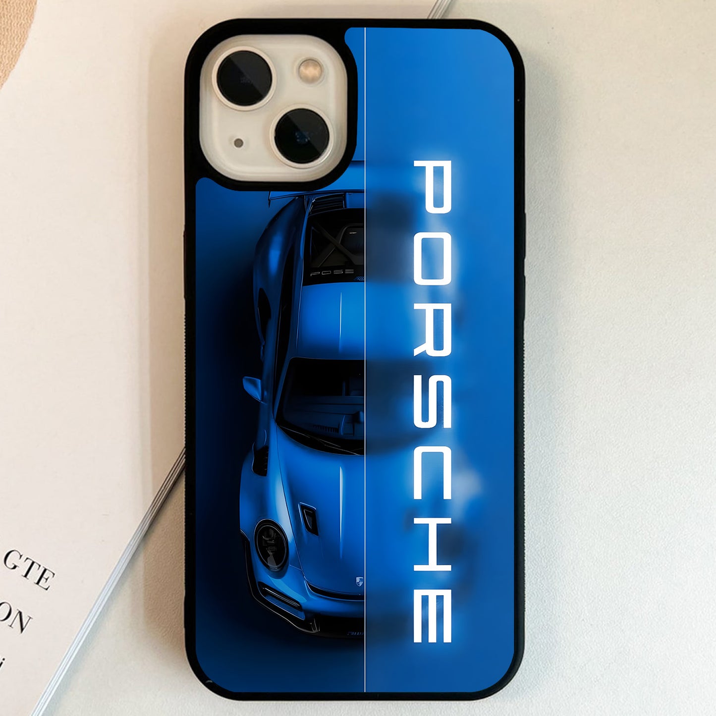 Porsche Electric Blue Shadow Glass Case