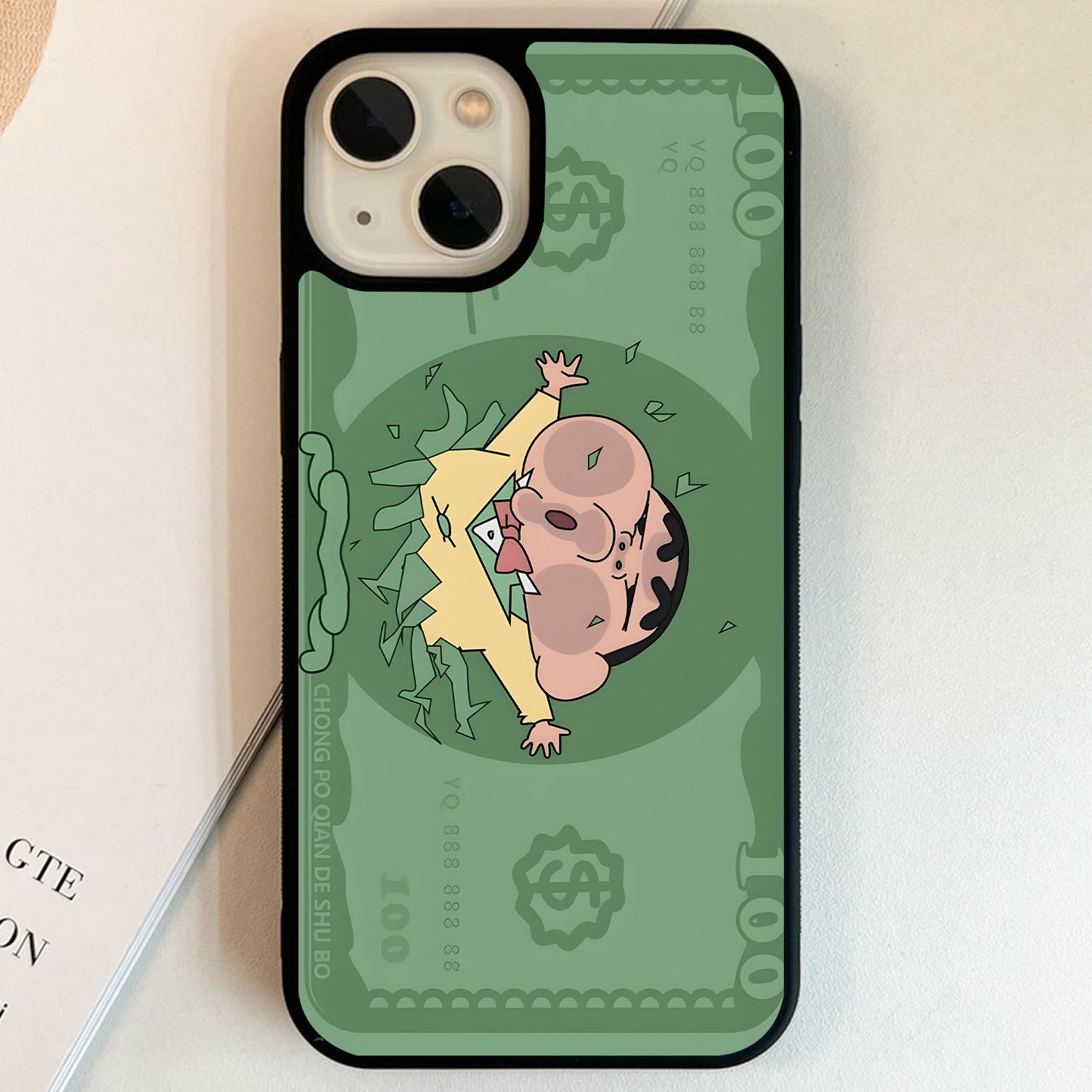 Money Lover Shinchan Glass Case