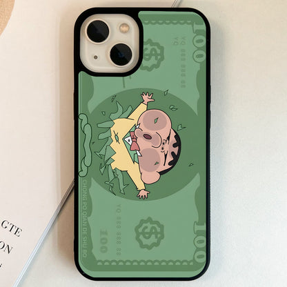 Money Lover Shinchan Glass Case