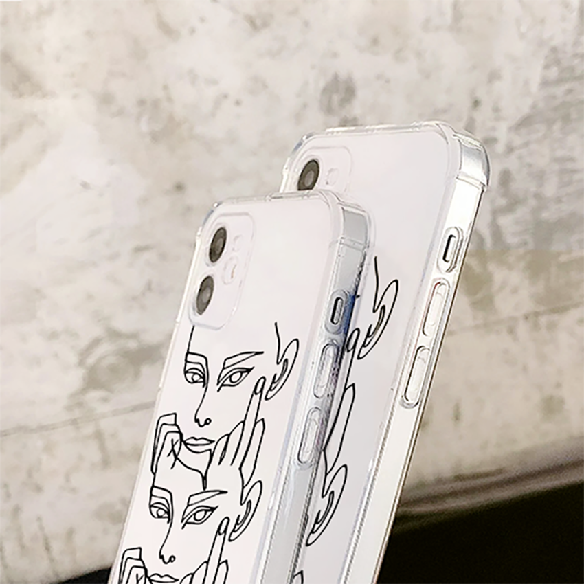 Aesthetic Girl Black Soft Clear Silicon Case Cover