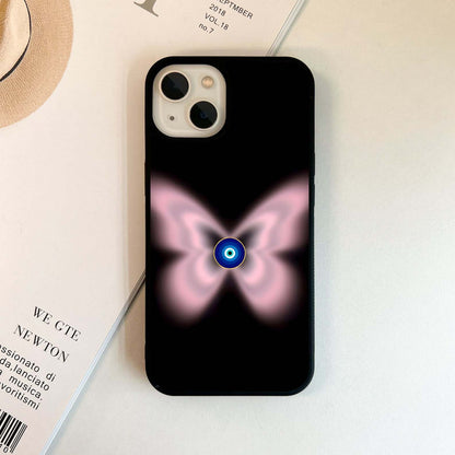 Butterfly Evil Eye Glow Glass Case