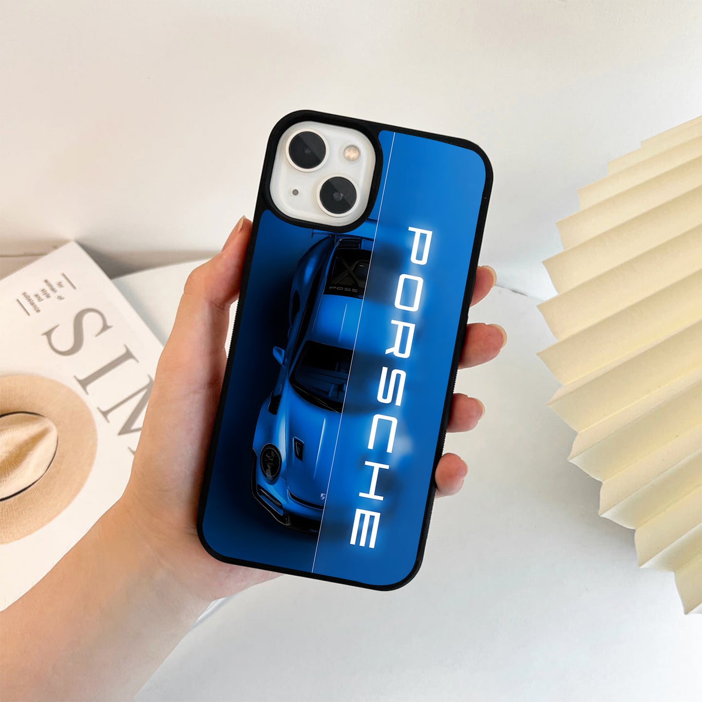Porsche Electric Blue Shadow Glass Case