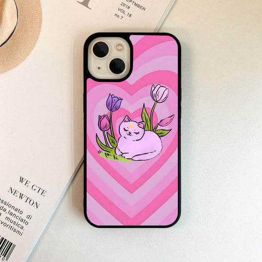 Pink Dream Cat Glass Case