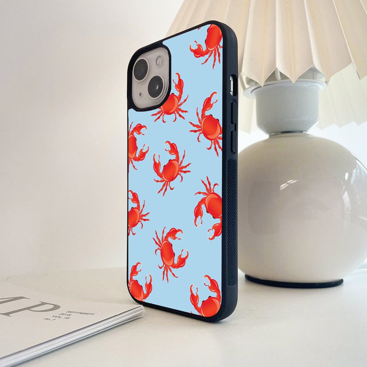 Cute Red Crab Glass Case