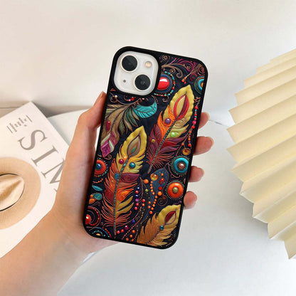 Boho Feathers Glass Case