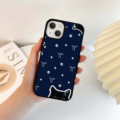 Bow With Black Cat Glass Case