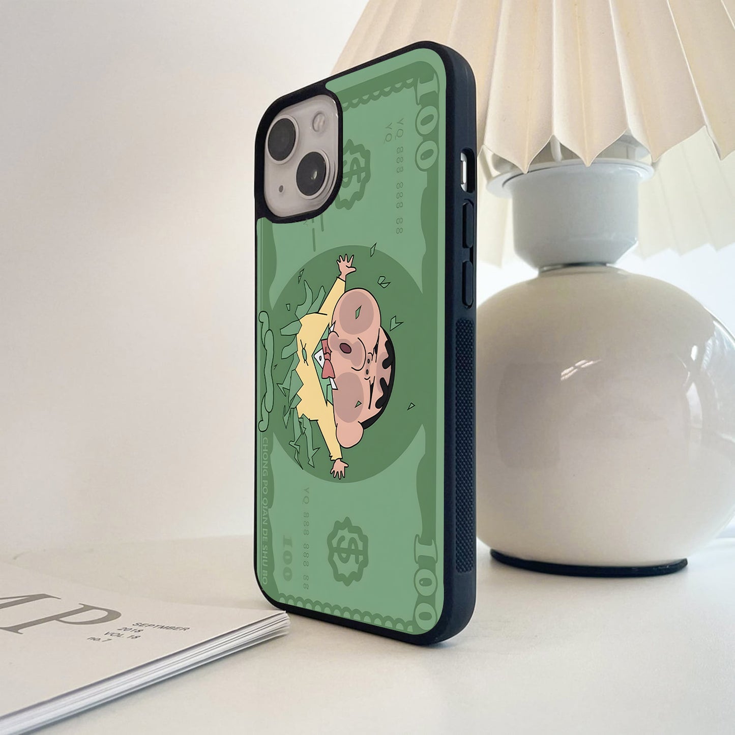 Money Lover Shinchan Glass Case